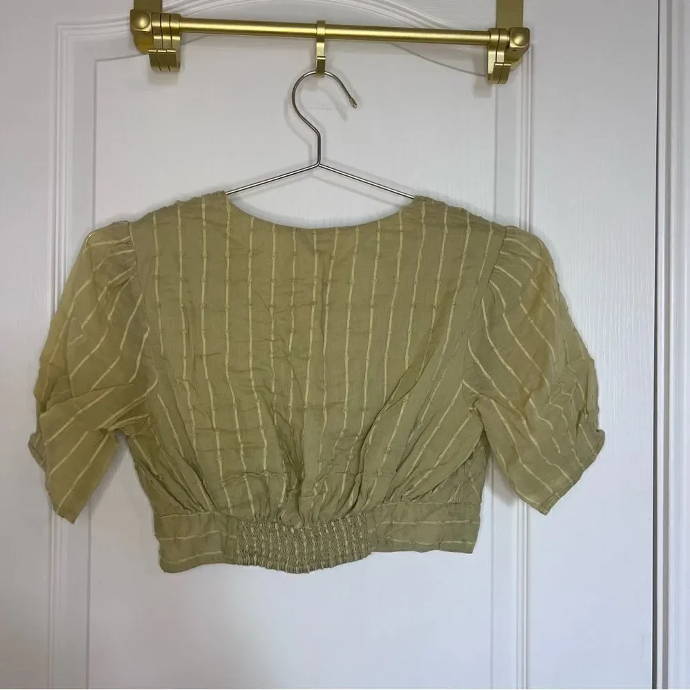 Free People Crop Peasant Top